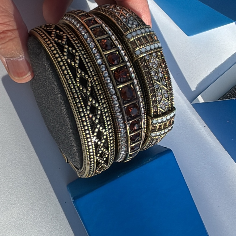 Heidi Daus Brown and Gold Bracelet Set